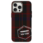 Protective Apple iPhone Back Cover - YOUNGKIT City Series NEW YORK 1500D Kevlar Carbon Fibre Magsafe Retro Case for iPhone 15 Pro