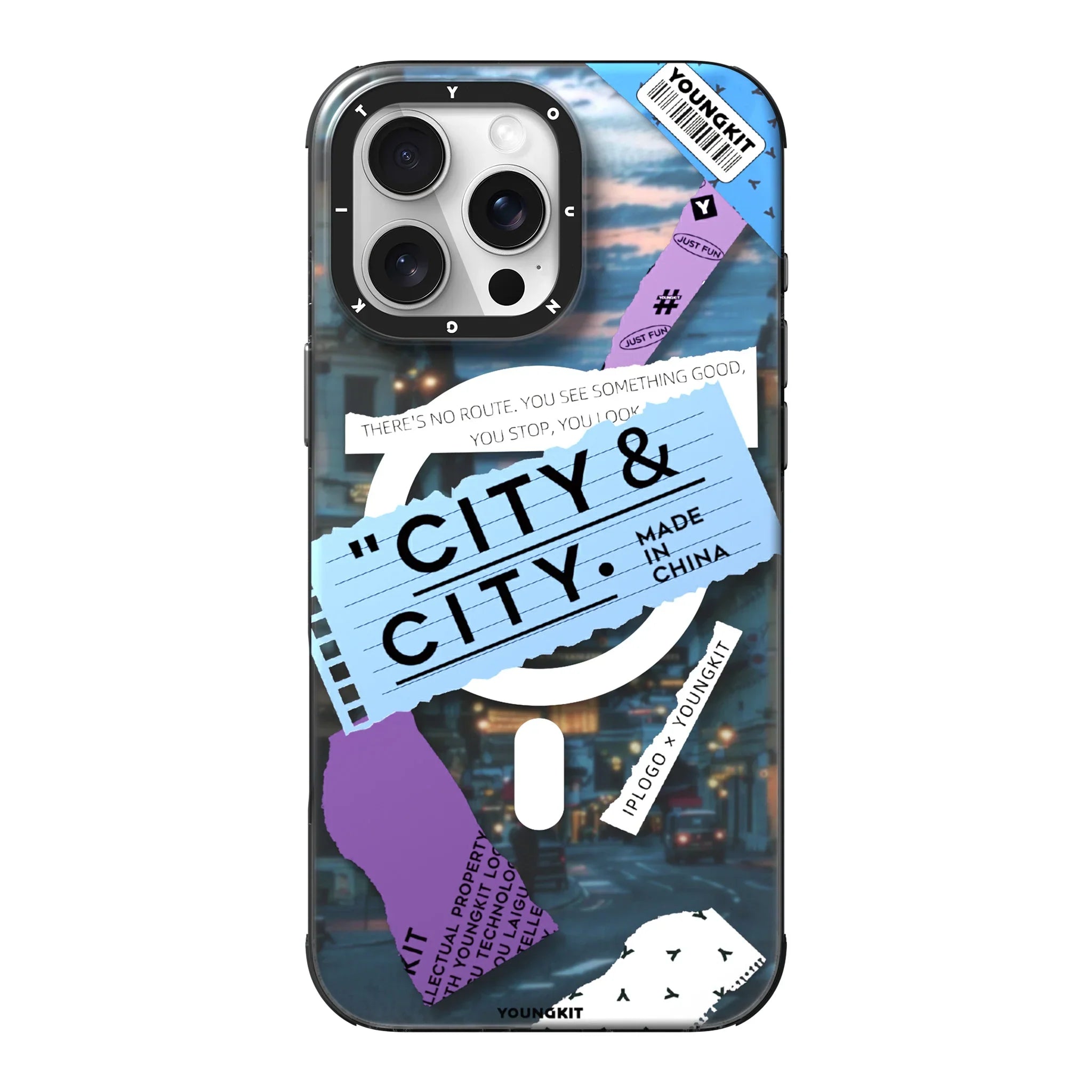 Protective Apple iPhone Back Cover - YOUNGKIT City Series Where Urban Vibes Stick City Sunset Case for iPhone 16 Pro Max