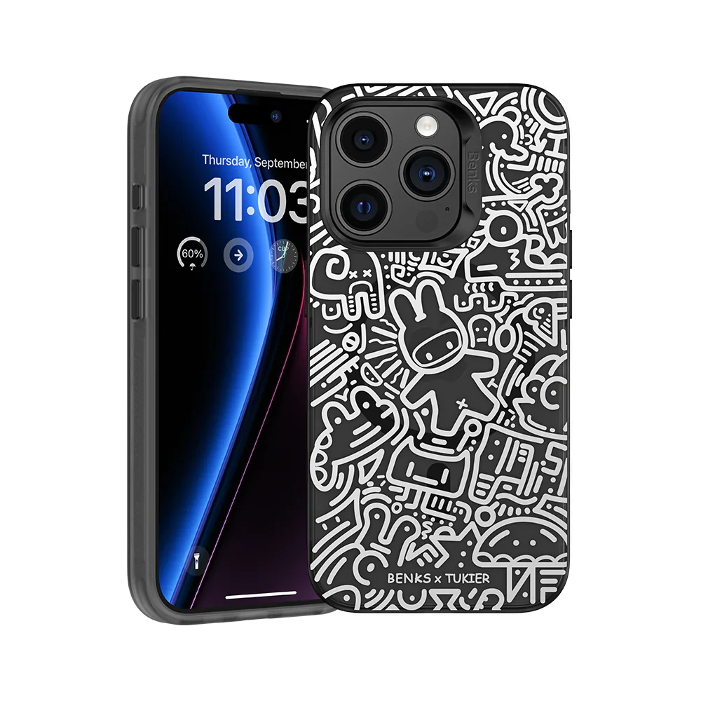 Benks TUKIER Black & White Designer Magsafe Case  for iPhone 15 Pro Max