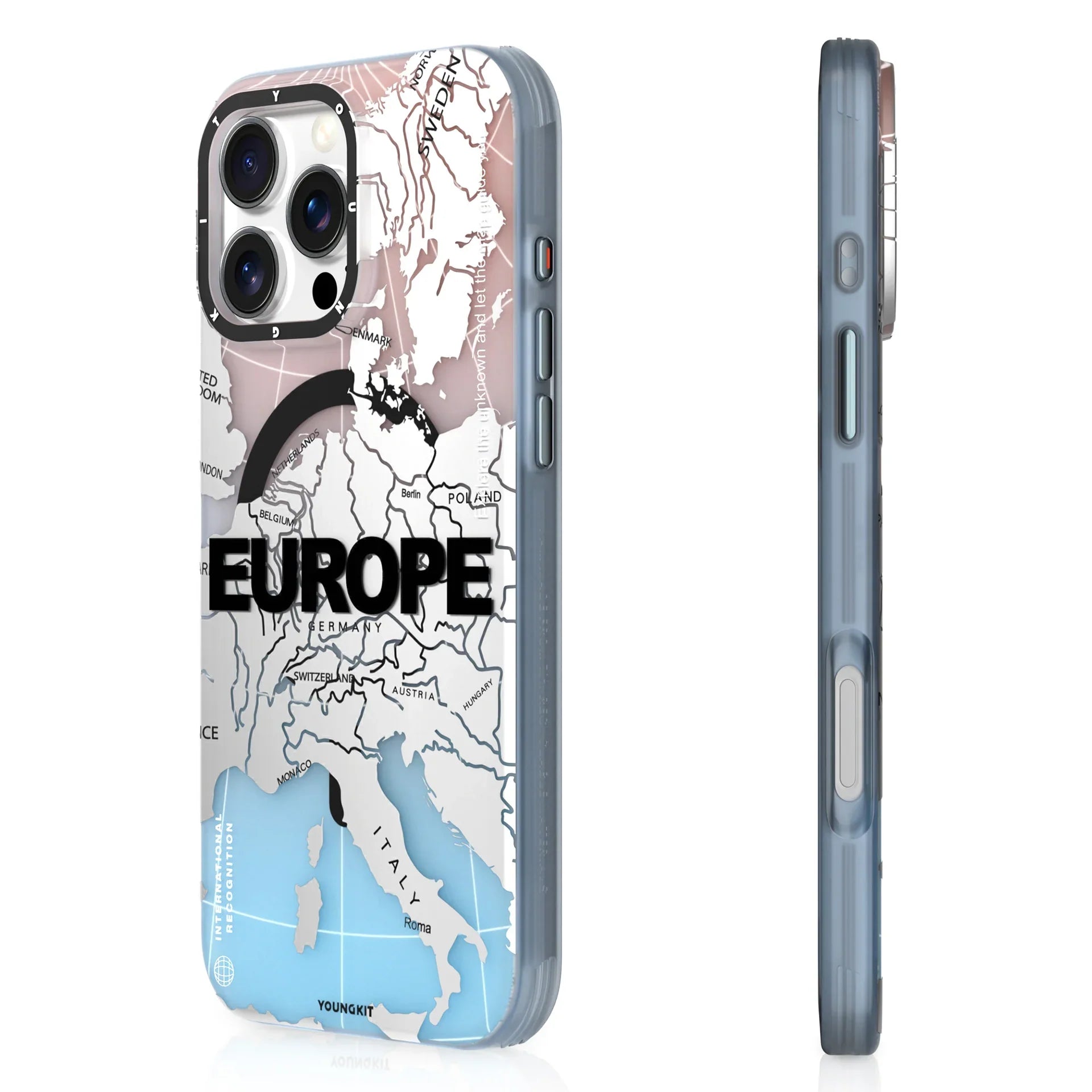 Protective Apple iPhone Back Cover - Youngkit International Series EUROPE Designer Matte Finish Case for iPhone 16 Pro - Style 2