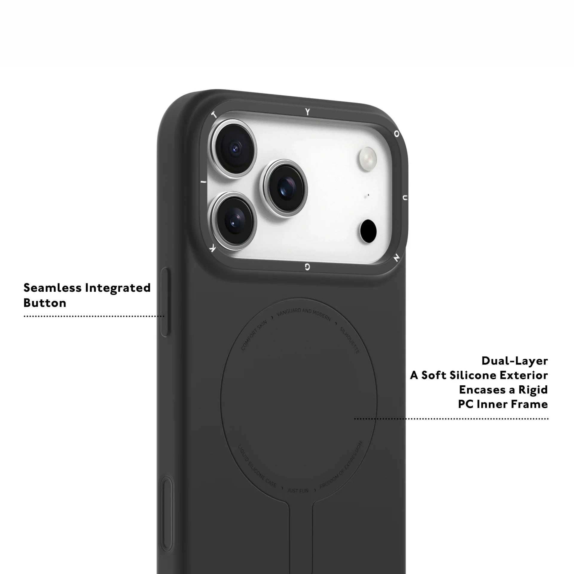 YOUNGKIT Morandi Silicon Case for iPhone 17 Pro Max (BLACK)