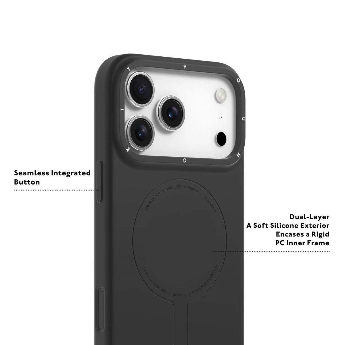 YOUNGKIT Morandi Silicon Case for iPhone 17 Pro Max / 18 Pro Max (BLACK)