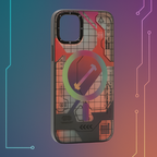 Protective Apple iPhone Back Cover - Futuristic Circuit Magnetic and anti-Impact Case compatible with iPhone - Style 15