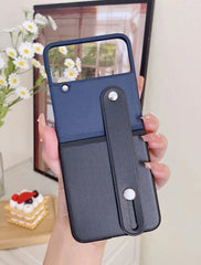 Folding Bracelet Stand Extendable Spray Painted Dual-Tone Stitching Frosted Texture Lens Protection Stylish Foldable Phone Case Cover