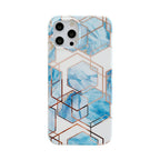 Protective Apple iPhone Back Cover - Geometric Marble Glossy Pattern Case for iPhone