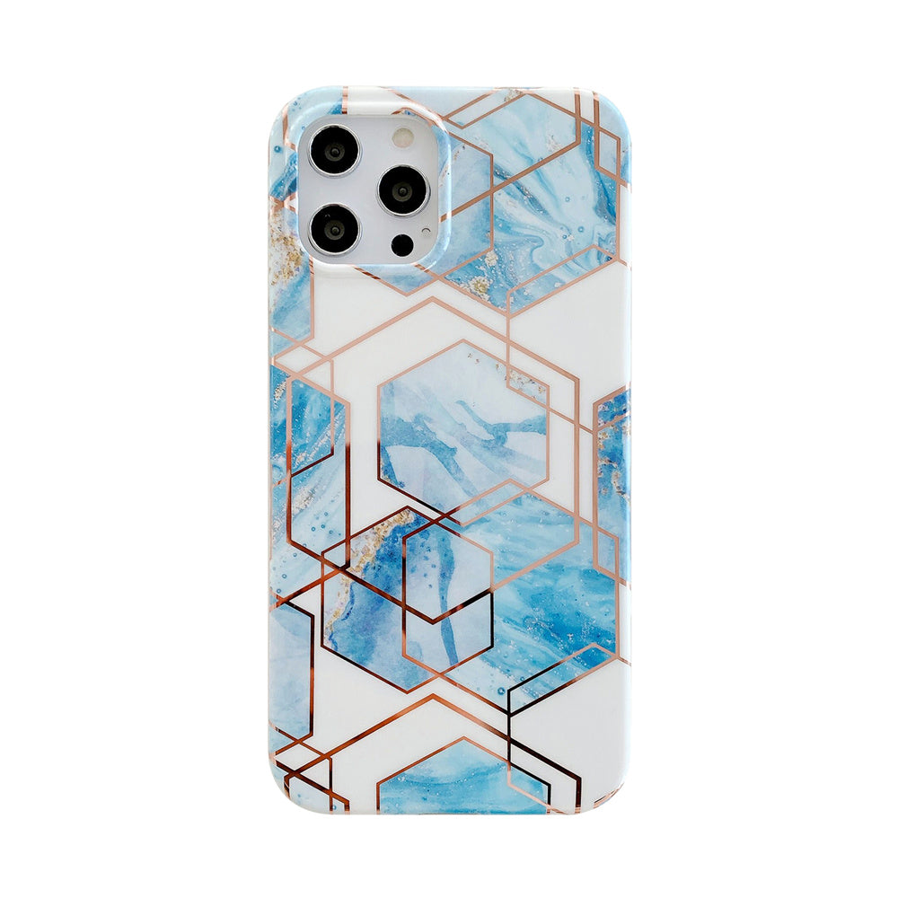Geometric Marble Glossy Pattern Case for iPhone