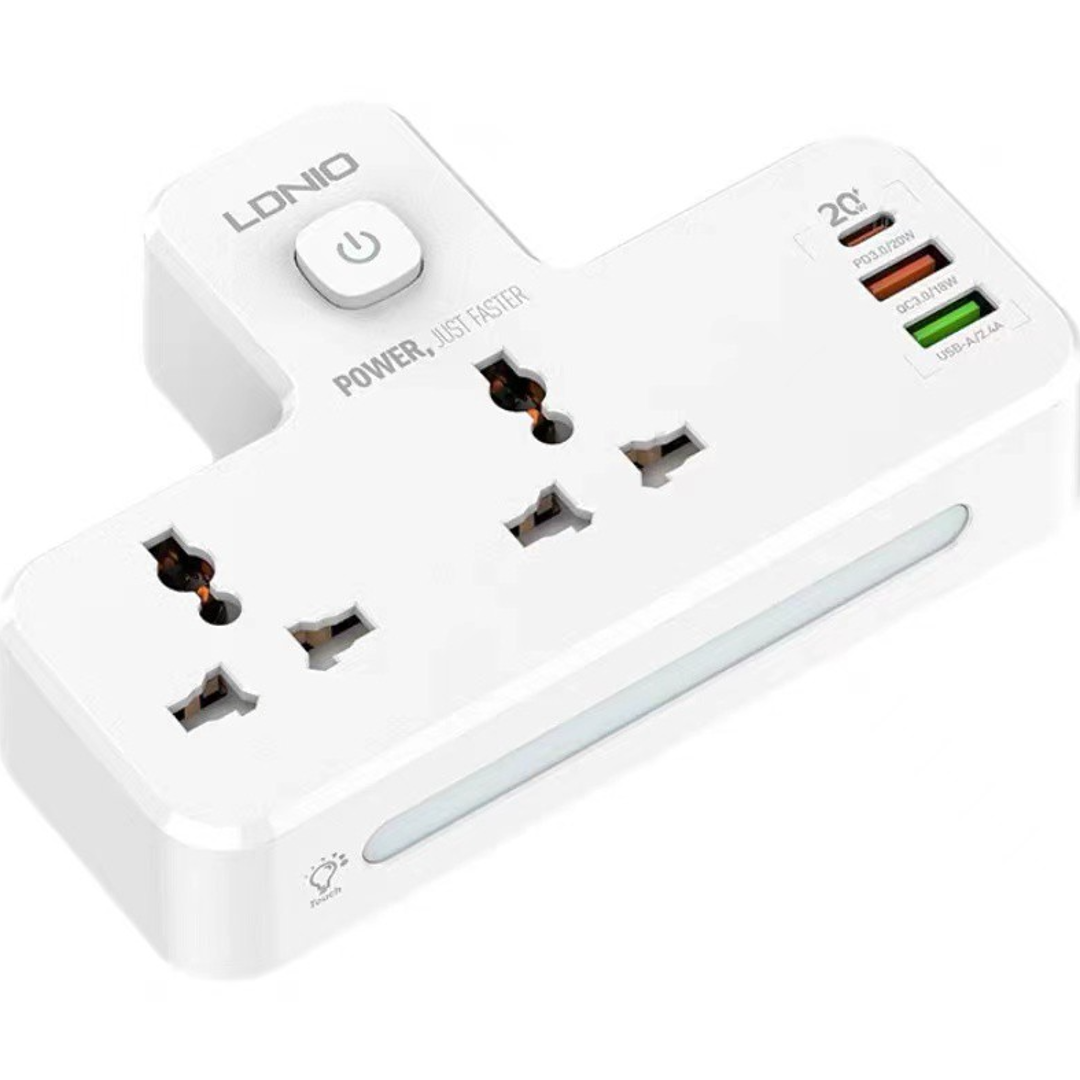 Smart Power Hub With Touch Control Night Lamp
