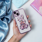 Adorable Rabbit Glitter Transparent Soft Case Mobile Case by CoverMeUp - Style 7