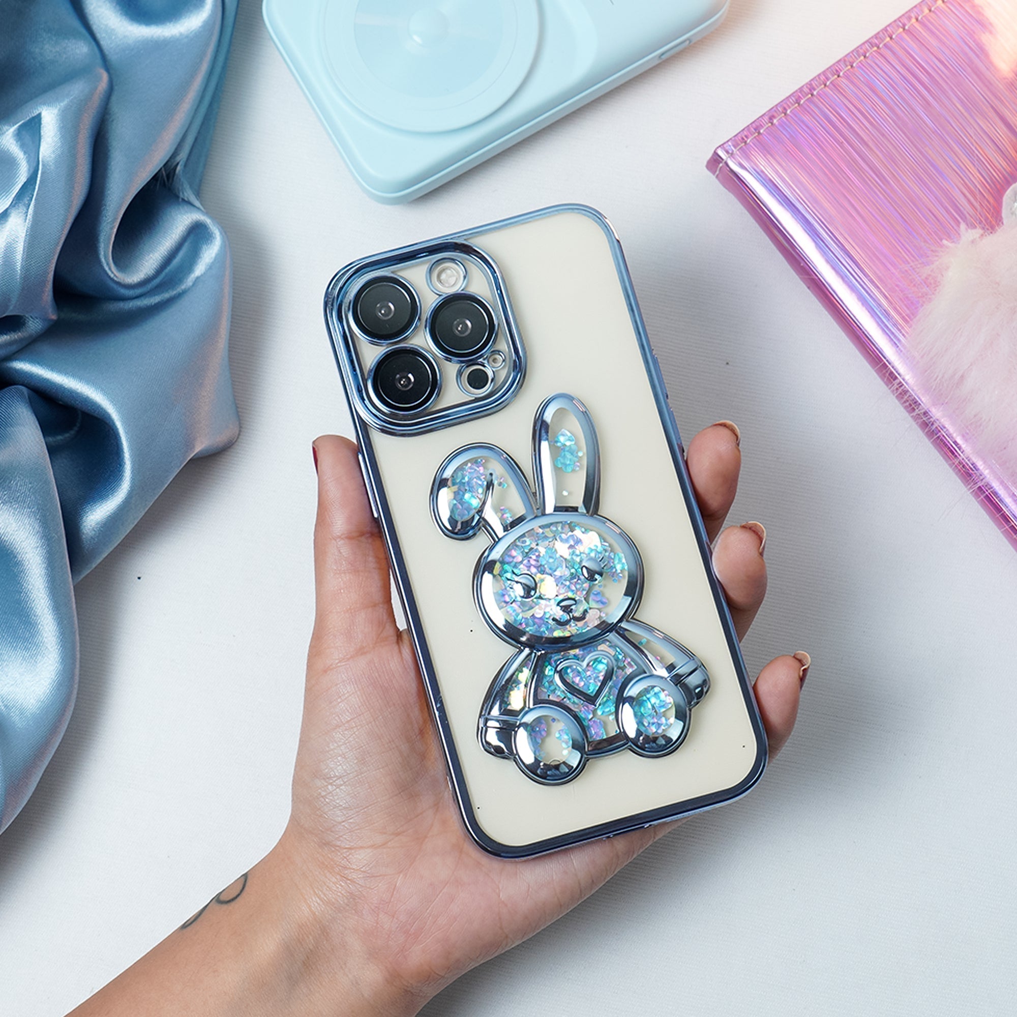 Adorable Rabbit Glitter Transparent Soft Case