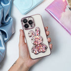 Adorable Rabbit Glitter Transparent Soft Case Mobile Case by CoverMeUp - Style 4