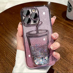 Glitter Star Drink Cup and Straw Back Case Mobile Case by CoverMeUp - Style 21