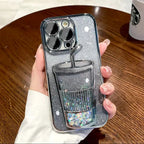 Glitter Star Drink Cup and Straw Back Case Mobile Case by CoverMeUp - Style 15