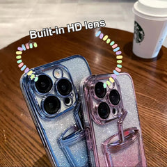 Glitter Star Drink Cup and Straw Back Case