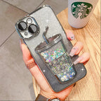 Glitter Star Drink Cup and Straw Back Case Mobile Case by CoverMeUp - Style 23