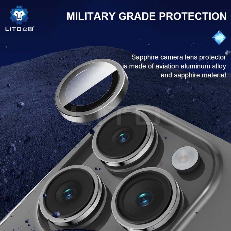 Protective Apple iPhone Back Cover - Camera Lens Protector with Easy Install Applicator For iPhone 15 Series - Style 4