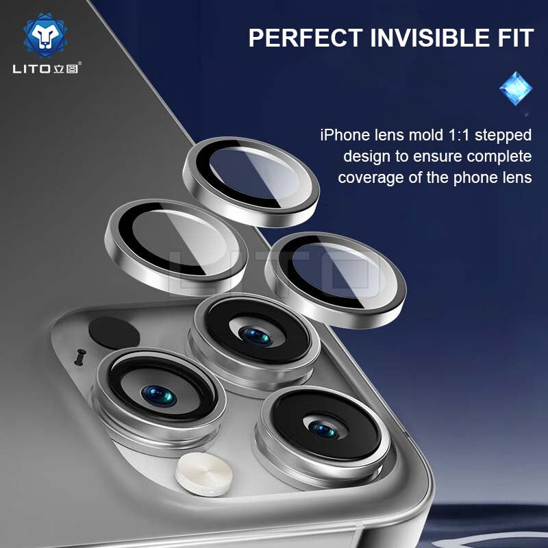 Protective Apple iPhone Back Cover - Camera Lens Protector with Easy Install Applicator For iPhone 15 Series - Style 5