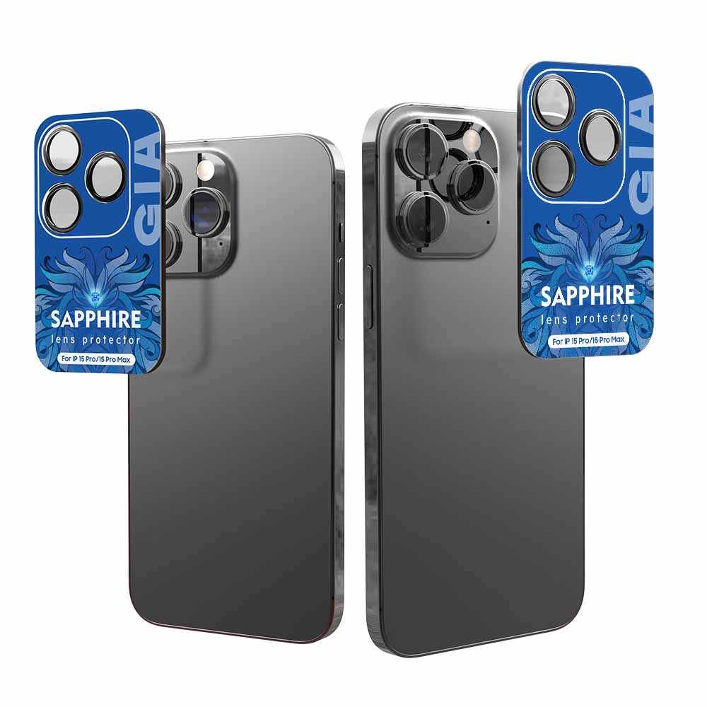 Protective Apple iPhone Back Cover - Camera Lens Protector with Easy Install Applicator For iPhone 15 Series - Style 6