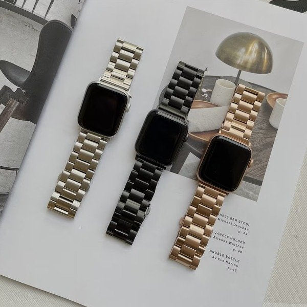 Stainless Steel Craft Wrist Strap for Apple Watch Mobile Case by CoverMeUp - Style 9