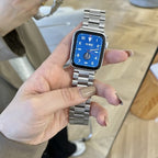 Stainless Steel Craft Wrist Strap for Apple Watch Mobile Case by CoverMeUp - Style 3