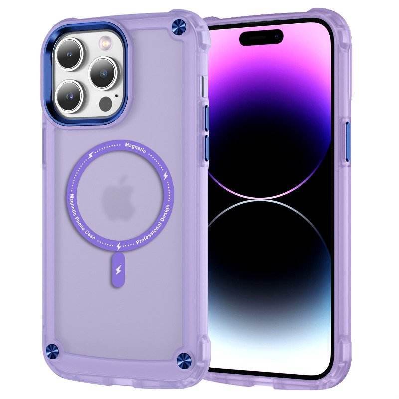 Protective Apple iPhone Back Cover - Wave Armor Matte Magsafe Shield Case - iPhone - Style 15