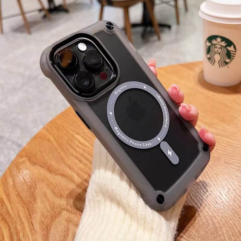 Protective Apple iPhone Back Cover - Wave Armor Matte Magsafe Shield Case - iPhone - Style 18