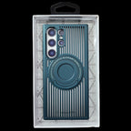 Samsung Galaxy S24 Ultra Magnetic Stand Hard Shell Cooling Case - Green Mobile Case by CoverMeUp - Style 4