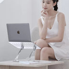Pivot Pro Stylish Metallic Adjustable Laptop Stand Mobile Case by CoverMeUp - Style 4