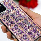 Floral Sparkle Diamond Case with Bracelet Mobile Case by CoverMeUp - Style 6