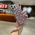 Floral Sparkle Diamond Case with Bracelet Mobile Case by CoverMeUp - Style 9