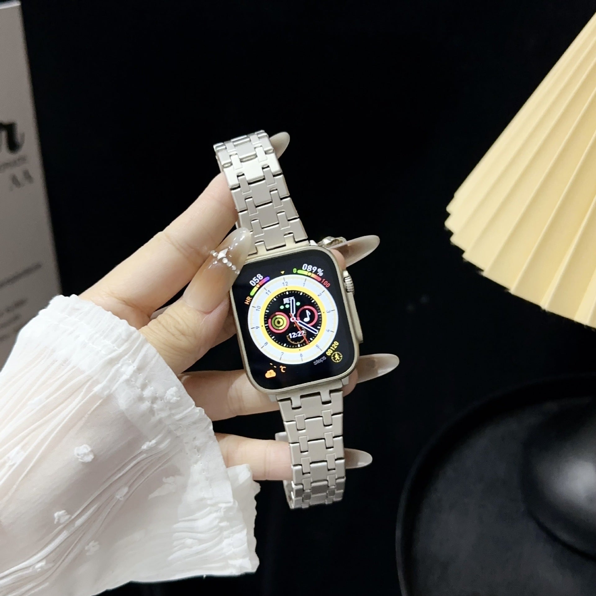Classic Stainless Steel Link Strap for Apple Watch Mobile Case by CoverMeUp - Style 7