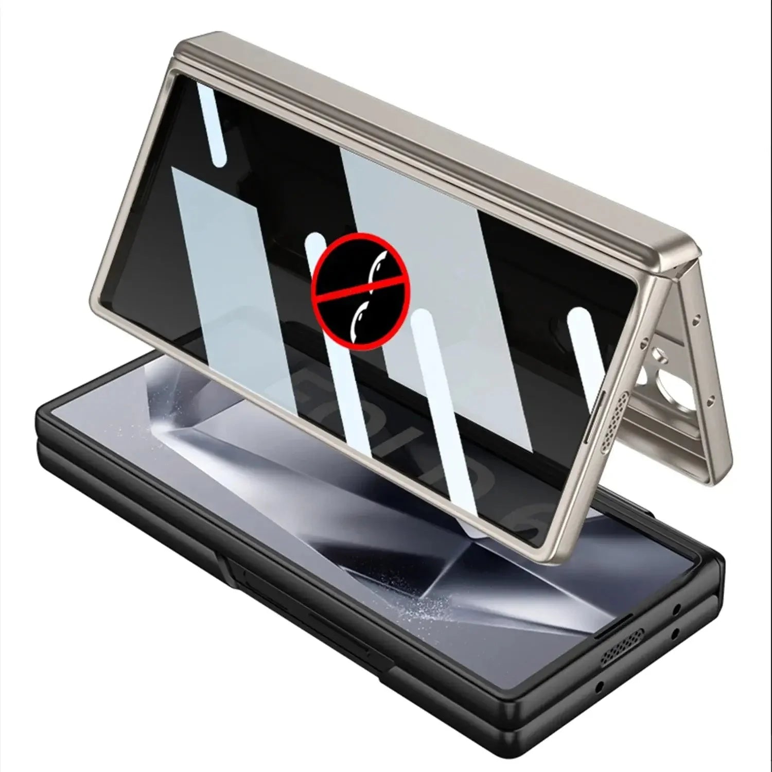 Galaxy Z Fold Series Ultimate Armor Privacy Screen Case [ Anti- Spy Glass] Mobile Case by CoverMeUp - Style 5