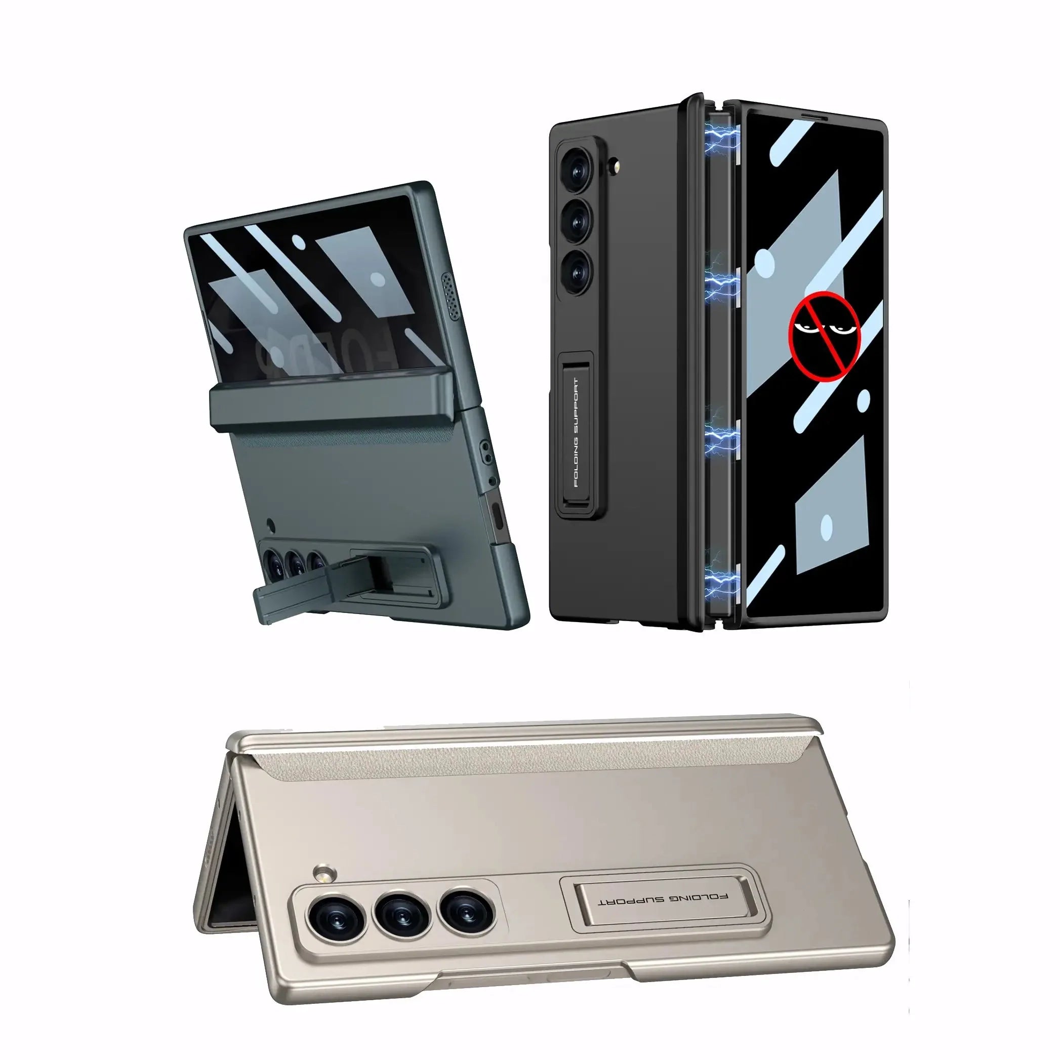 Galaxy Z Fold Series Ultimate Armor Privacy Screen Case [ Anti- Spy Glass] Mobile Case by CoverMeUp - Style 6