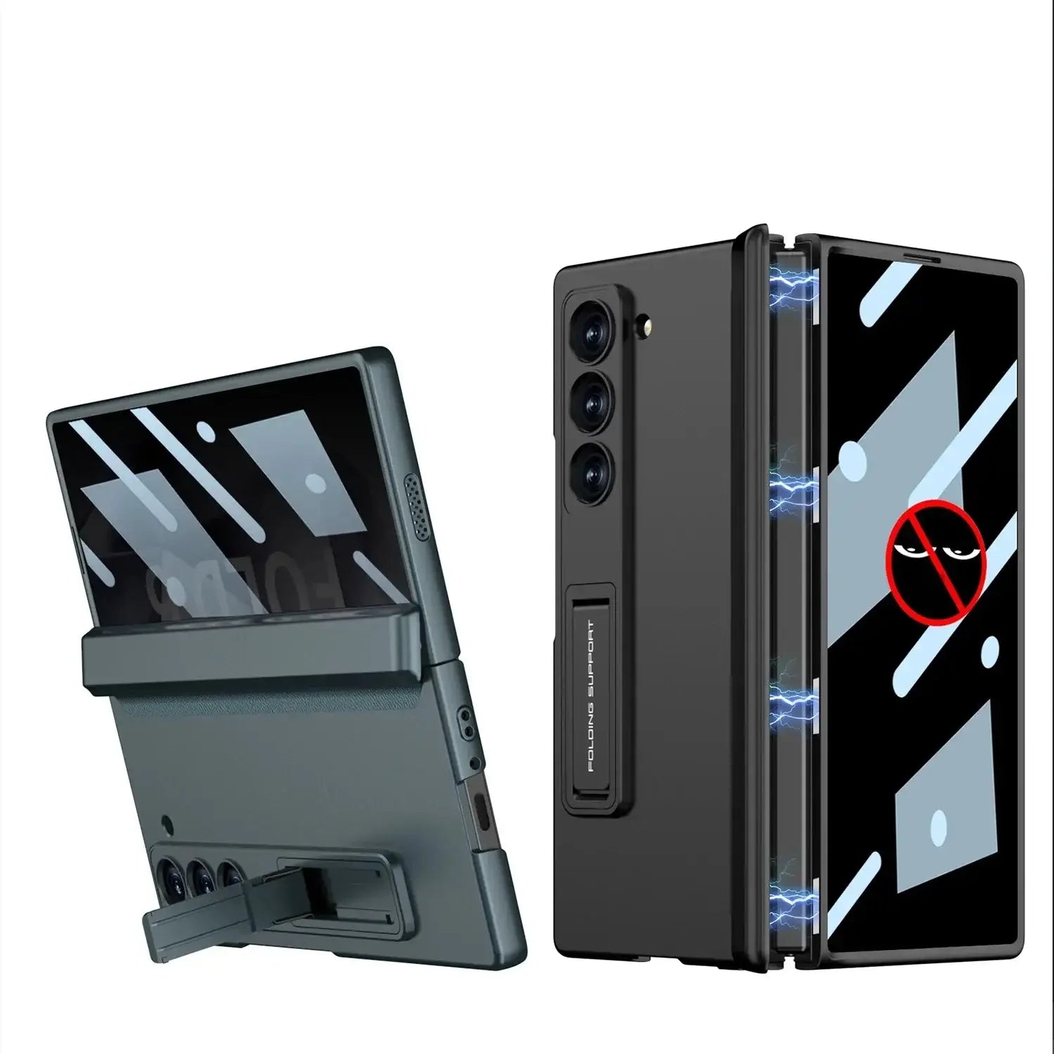 Galaxy Z Fold Series Ultimate Armor Privacy Screen Case [ Anti- Spy Glass] Mobile Case by CoverMeUp - Style 7