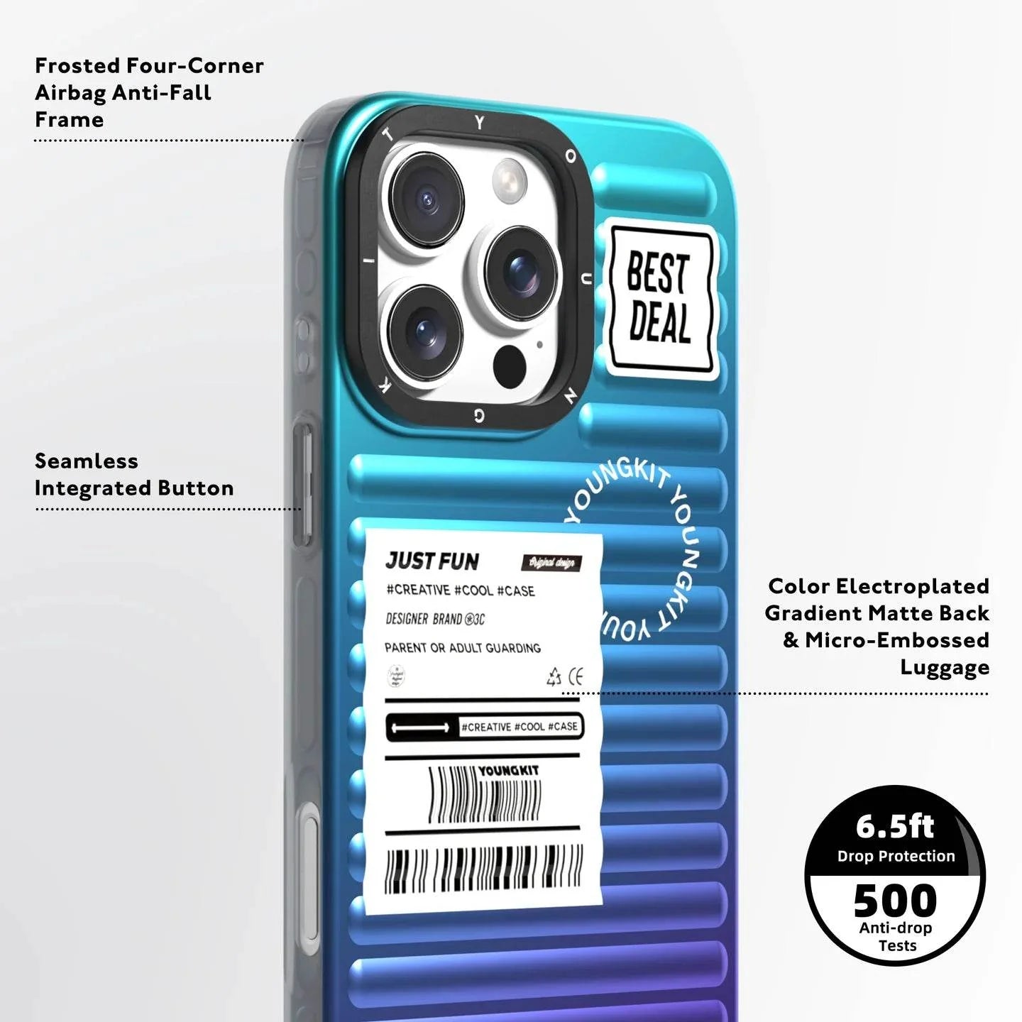 Protective Apple iPhone Back Cover - YOUNGKIT Serenity Gradient Spectrum Case - iPhone - Style 10