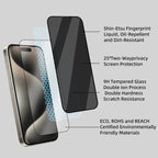 Protective Apple iPhone Back Cover - iPhone 16 Series Privacy Tempered Glass [ Anti- Spy Glass] - Style 3