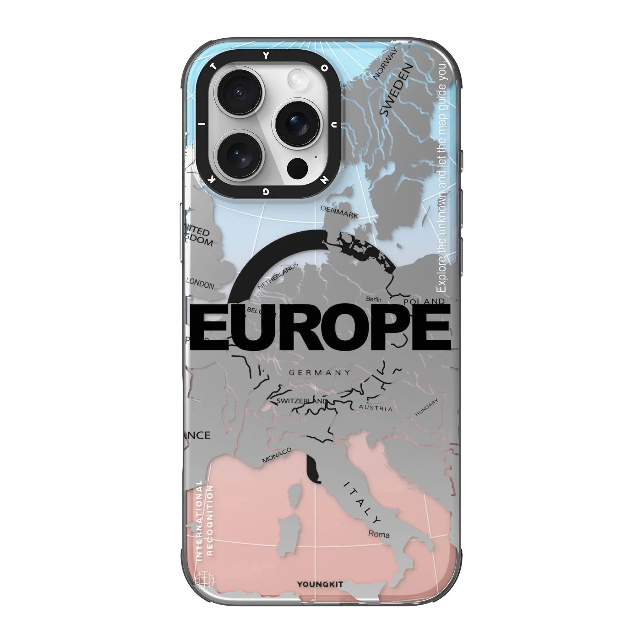 Protective Apple iPhone Back Cover - YOUNGKIT Artistic Continent Map Graphic Case - iPhone
