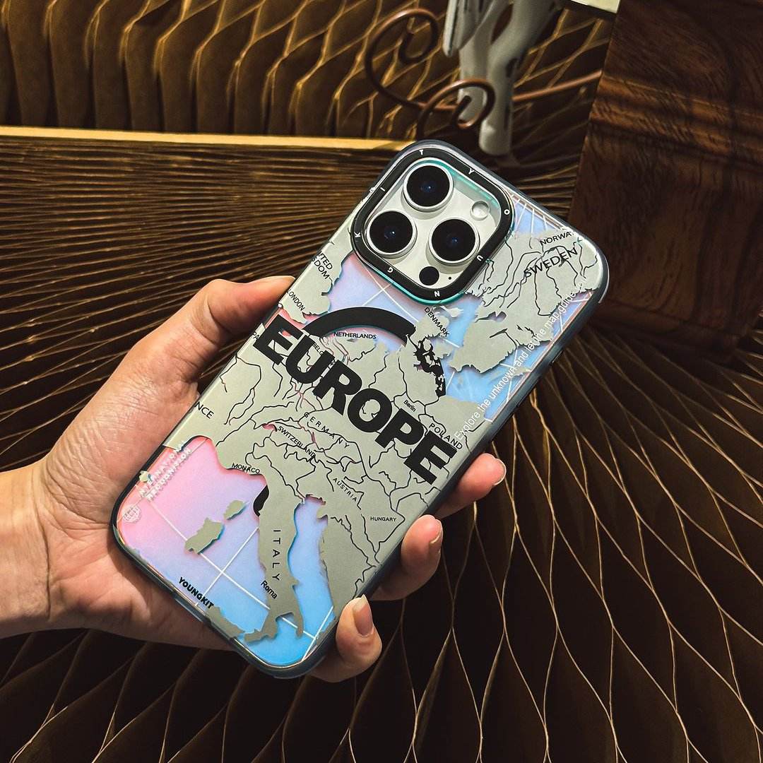 Protective Apple iPhone Back Cover - YOUNGKIT Artistic Continent Map Graphic Case - iPhone - Style 4
