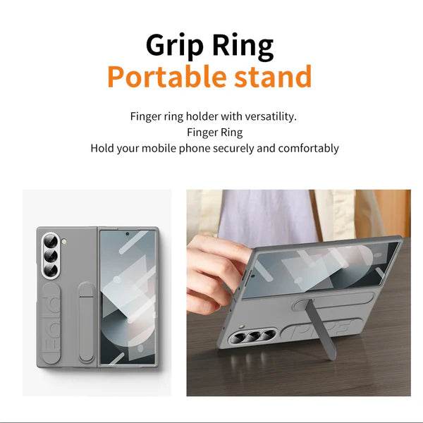 Galaxy Z Fold Series Dual Function Wristband Stand Case Mobile Case by CoverMeUp - Style 11