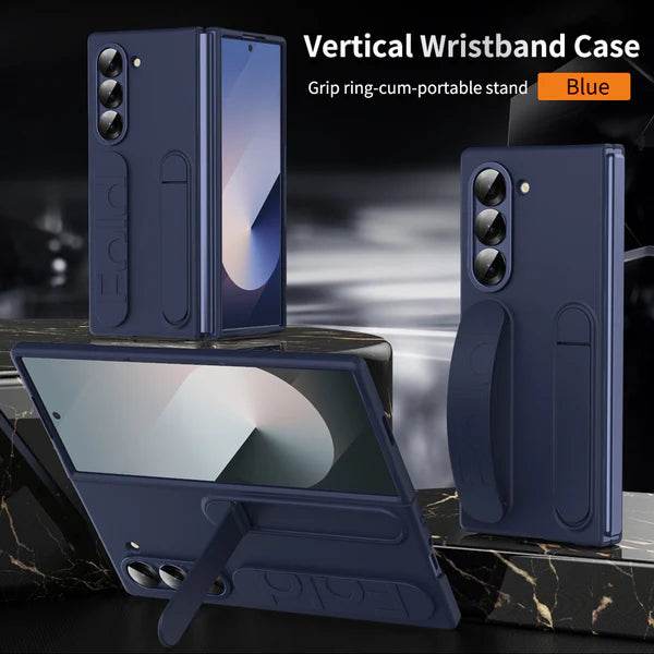 Galaxy Z Fold Series Dual Function Wristband Stand Case Mobile Case by CoverMeUp - Style 9