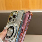 Protective Apple iPhone Back Cover - Elegant Water Ripple Glitter Stand Case - iPhone - Style 6