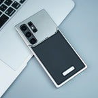 Samsung Galaxy S24 Ultra Aero Flex Metal Frameless Leather Case with Built-in Magsafe & Aroma - Gray Mobile Case by CoverMeUp - Style 4