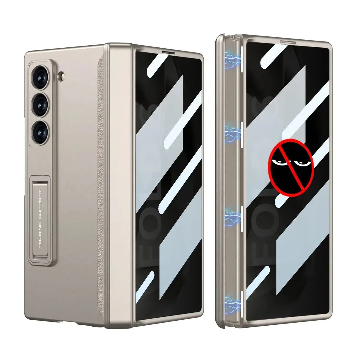 Galaxy Z Fold Series Ultimate Armor Privacy Screen Case [ Anti- Spy Glass] Mobile Case by CoverMeUp