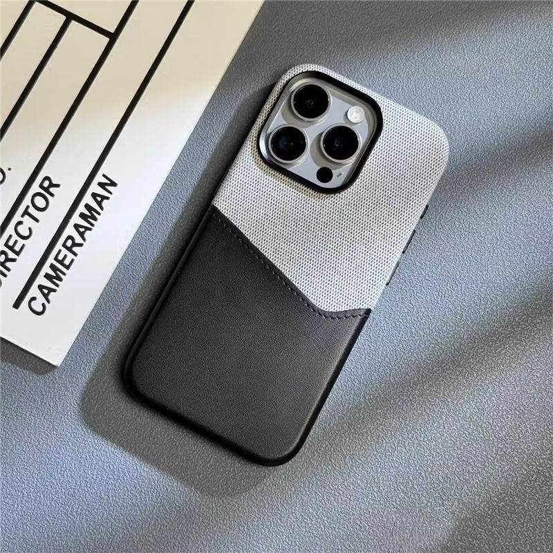 Protective Apple iPhone Back Cover - iPhone 16 Series Sleek Dual Tone Card Holder Case - Style 8