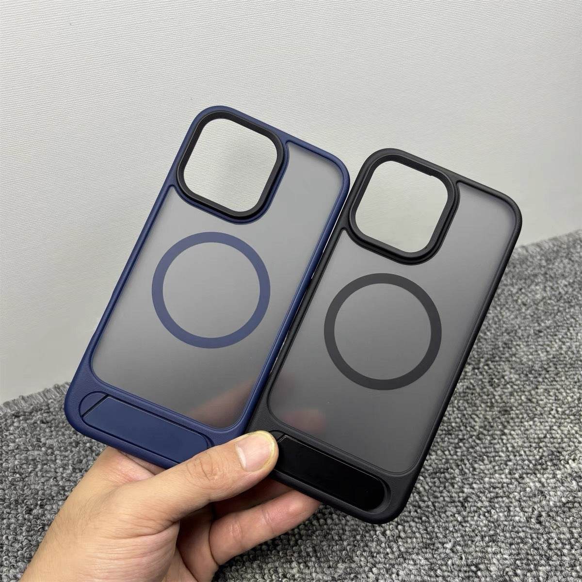 Protective Apple iPhone Back Cover - RAIGOR ELVIS Dynamic Weave Invisible Stand Case - iPhone - Style 6