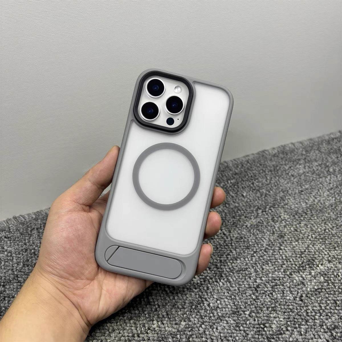 Protective Apple iPhone Back Cover - RAIGOR ELVIS Dynamic Weave Invisible Stand Case - iPhone - Style 2
