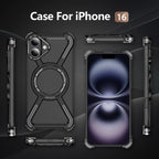 Protective Apple iPhone Back Cover - ZX Metal Case With 360 Rotating Stand For iPhone - Style 17