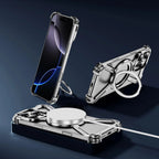 Protective Apple iPhone Back Cover - ZX Metal Case With 360 Rotating Stand For iPhone - Style 27