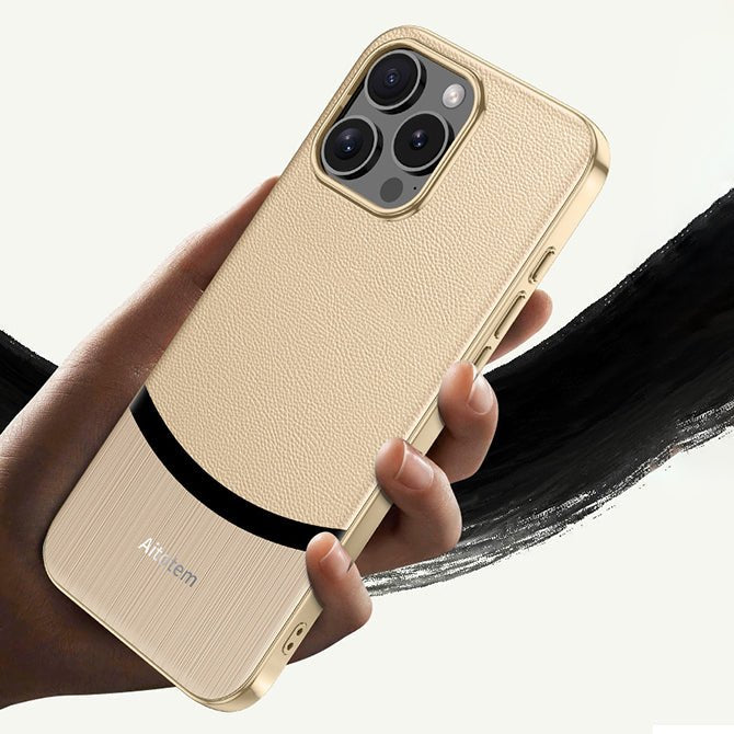 Protective Apple iPhone Back Cover - High-End Fine Grain Leather Case - iPhone - Style 10