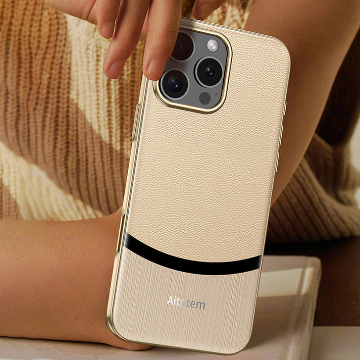 Protective Apple iPhone Back Cover - High-End Fine Grain Leather Case - iPhone - Style 11