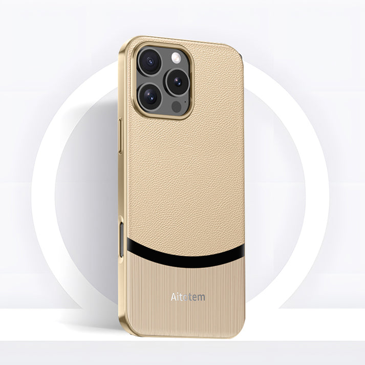 Protective Apple iPhone Back Cover - High-End Fine Grain Leather Case - iPhone - Style 5